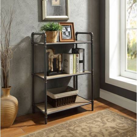 Itzel Bookshelf (3-Shelves) in Antique Oak & Sandy Gray - Acme Furniture 97162