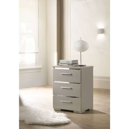 Magnar Nightstand in Silver - Acme Furniture 97051