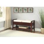 Belch Bench w/Storage in Fabric & Espresso - Acme Furniture 96772