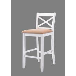 Tobie Bar Chair in Fabric & White - Acme Furniture 96722