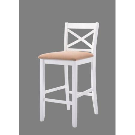 Tobie Bar Chair in Fabric & White - Acme Furniture 96722