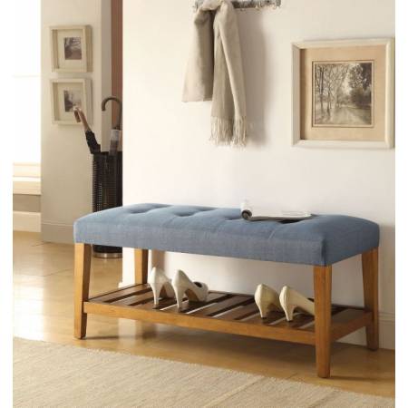Charla Bench in Blue & Oak - Acme Furniture 96684