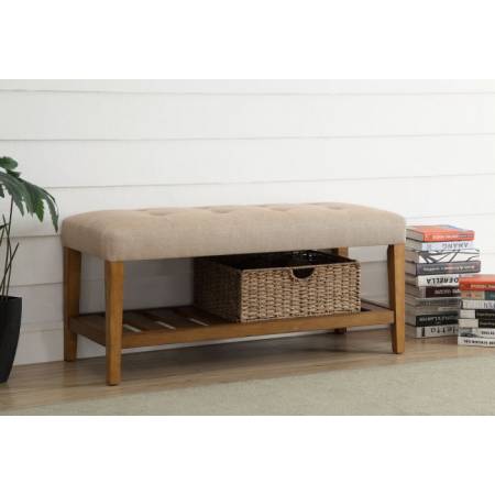 Charla Bench in Beige & Oak - Acme Furniture 96682