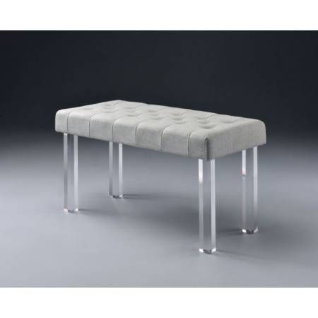 Bagley Bench in Linen & Clear Acrylic - Acme Furniture 96510