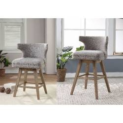 Everett Bar Chair in Fabric & Oak - Acme Furniture 96461