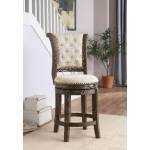 Glison Counter Height Chair (1Pc) in Beige Fabric & Walnut - Acme Furniture 96455