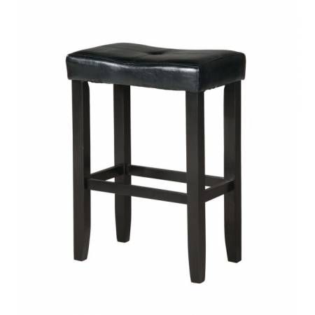 Micha Counter Height Stool (Set-2) in Black PU & Black - Acme Furniture 96241
