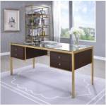 Yumia Desk in Gold & Clear Glass - Acme Furniture 92785