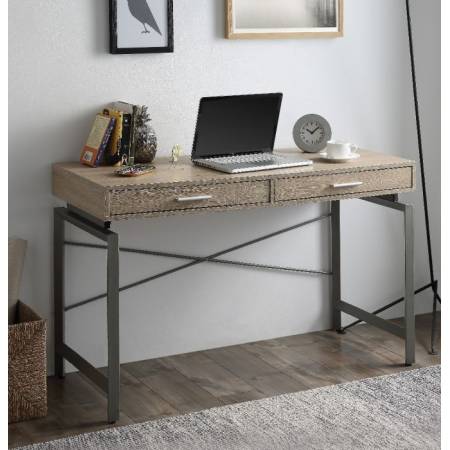 Yaseen Desk in Natural & Nickel - Acme Furniture 92575