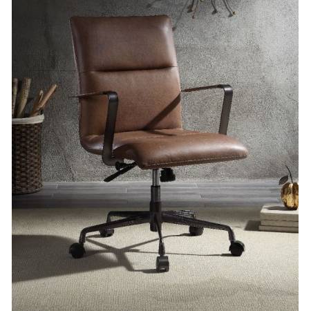 Indra Office Chair in Vintage Chocolate Top Grain Leather - Acme Furniture 92568