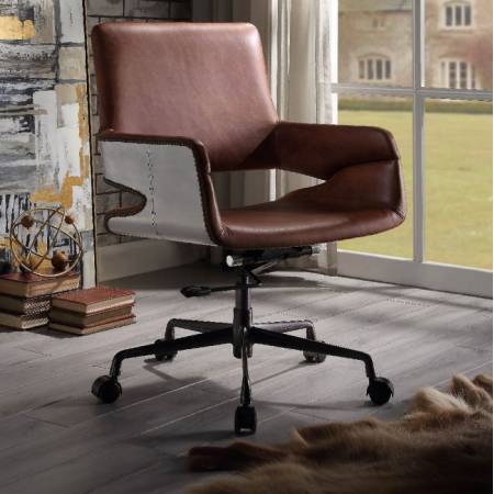 Kamau Office Chair in Vintage Cocoa Top Grain Leather - Acme Furniture 92567