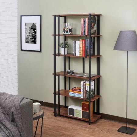 Sara Bookshelf in Walnut & Sandy Black - Acme Furniture 92406