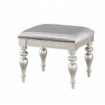 Maverick Vanity Stool in Fabric & Platinum - Acme Furniture 91803