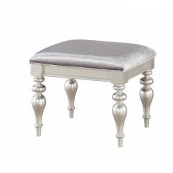 Maverick Vanity Stool in Fabric & Platinum - Acme Furniture 91803