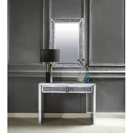 Noralie Console Table in Mirrored & Faux Diamonds - Acme Furniture 90505