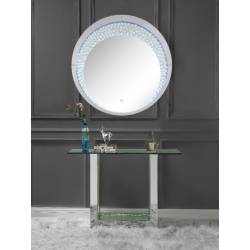 Nysa Console Table in Mirrored & Faux Crystals - Acme Furniture 90495
