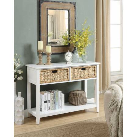 Flavius Console Table (2 Drw) in White - Acme Furniture 90262