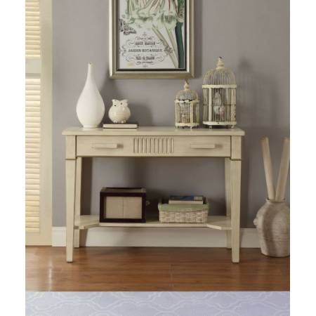 Siskou Console Table in Antique White - Acme Furniture 90176
