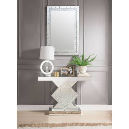 Nysa Console Table in Mirrored & Faux Crystals - Acme Furniture 90068