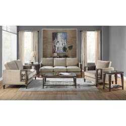 Peregrine Coffee Table in Walnut & Glass - Acme Furniture 87990