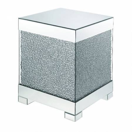 Mallika End Table in Mirrored & Faux Crystals - Acme Furniture 87912