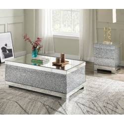 Mallika Coffee Table in Mirrored & Faux Crystals - Acme Furniture 87910