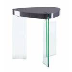 Noland End Table in Gray High Gloss & Clear Glass - Acme Furniture 84917