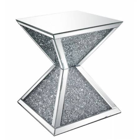 Noralie End Table in Mirrored & Faux Diamonds - Acme Furniture 84902