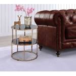 Cowan Side Table in Champagne & Black Glass - Acme Furniture 84656