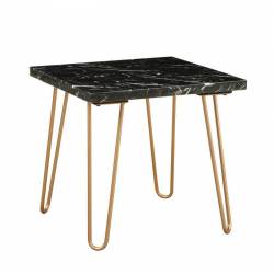 Telestis End Table in Black Marble & Gold - Acme Furniture 84507