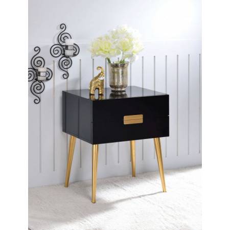 Denvor End Table in Black & Gold - Acme Furniture 84495