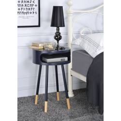 Sonria End Table in Black & Natural - Acme Furniture 84448