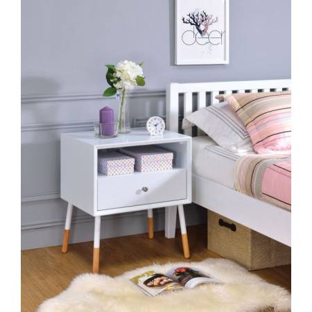 Sonria II End Table in White & Natural - Acme Furniture 84450