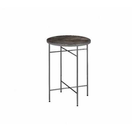 Bage Side Table in Marble & Black Nickel - Acme Furniture 83959
