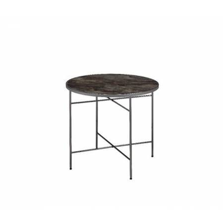 Bage End Table in Marble & Black Nickel - Acme Furniture 83957