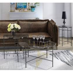 Bage Coffee Table in Marble & Black Nickel - Acme Furniture 83955