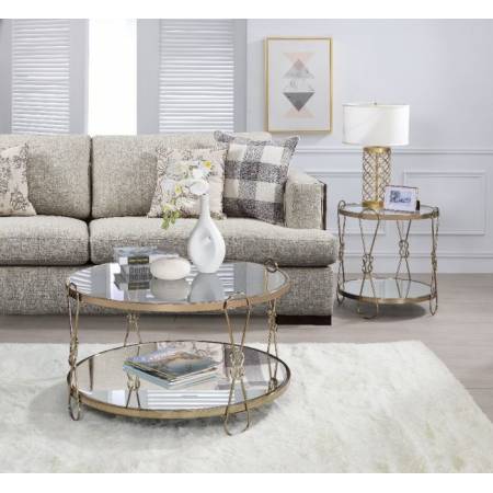 Zekera Coffee Table in Champagne & Mirrored - Acme Furniture 83940