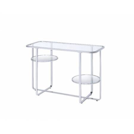 Hollo Sofa Table in Chrome & Glass - Acme Furniture 83934