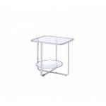 Hollo End Table in Chrome & Glass - Acme Furniture 83932