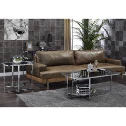 Hollo Coffee Table in Chrome & Glass - Acme Furniture 83930