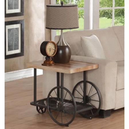 Francie End Table in Oak & Antique Gray - Acme Furniture 82862