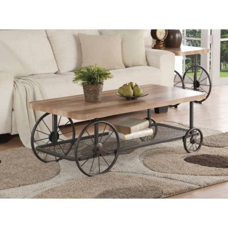 Francie Coffee Table in Oak & Antique Gray - Acme Furniture 82860