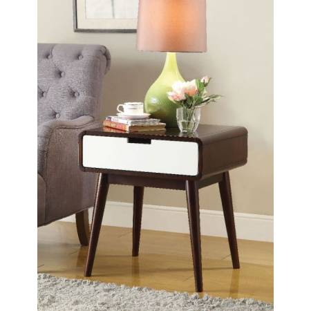 Christa End Table in Espresso & White - Acme Furniture 82852