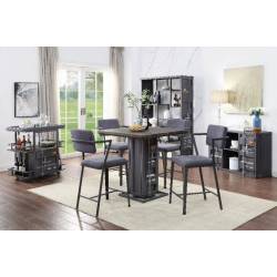 Cargo Counter Height Table in Antique Walnut & Gunmetal - Acme Furniture 77905