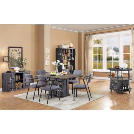 Cargo Dining Chair in Gray Fabric & Gunmetal - Acme Furniture 77902