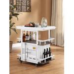 Cargo Serving Cart in Antique Walnut & White - Acme Furniture 77889