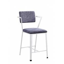 Cargo Counter Height Chair in Gray Fabric & White - Acme Furniture 77887