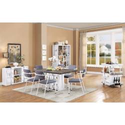 Cargo Dining Table in Antique Walnut & White - Acme Furniture 77880