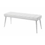 Weizor Bench in White PU & Chrome - Acme Furniture 77153