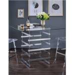 Nadie Counter Height Table in Chrome & Clear Glass - Acme Furniture 72590